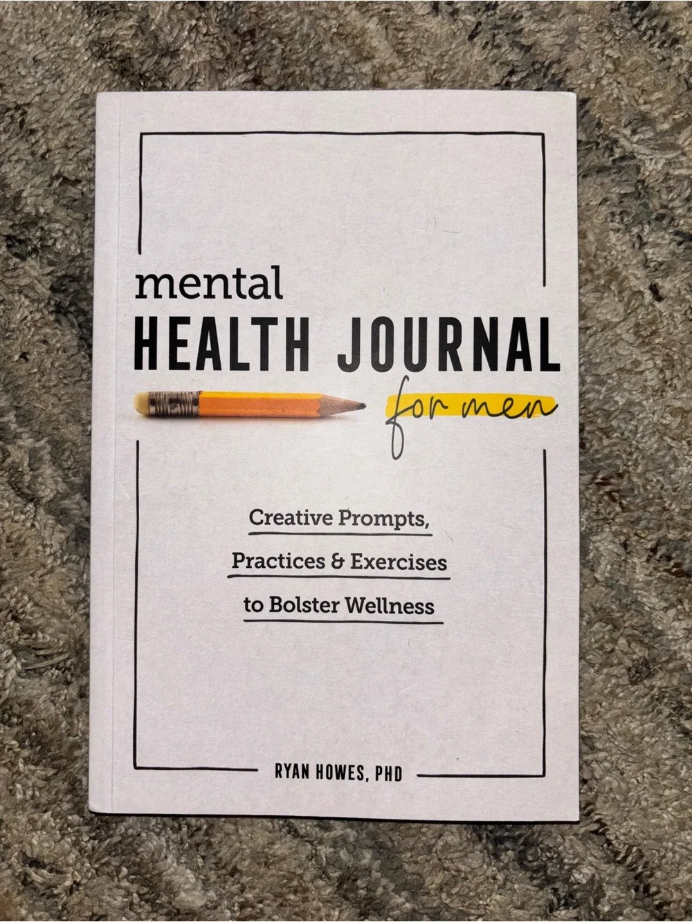 Mental Health Journal for Men - White Cover with Yellow Accent
